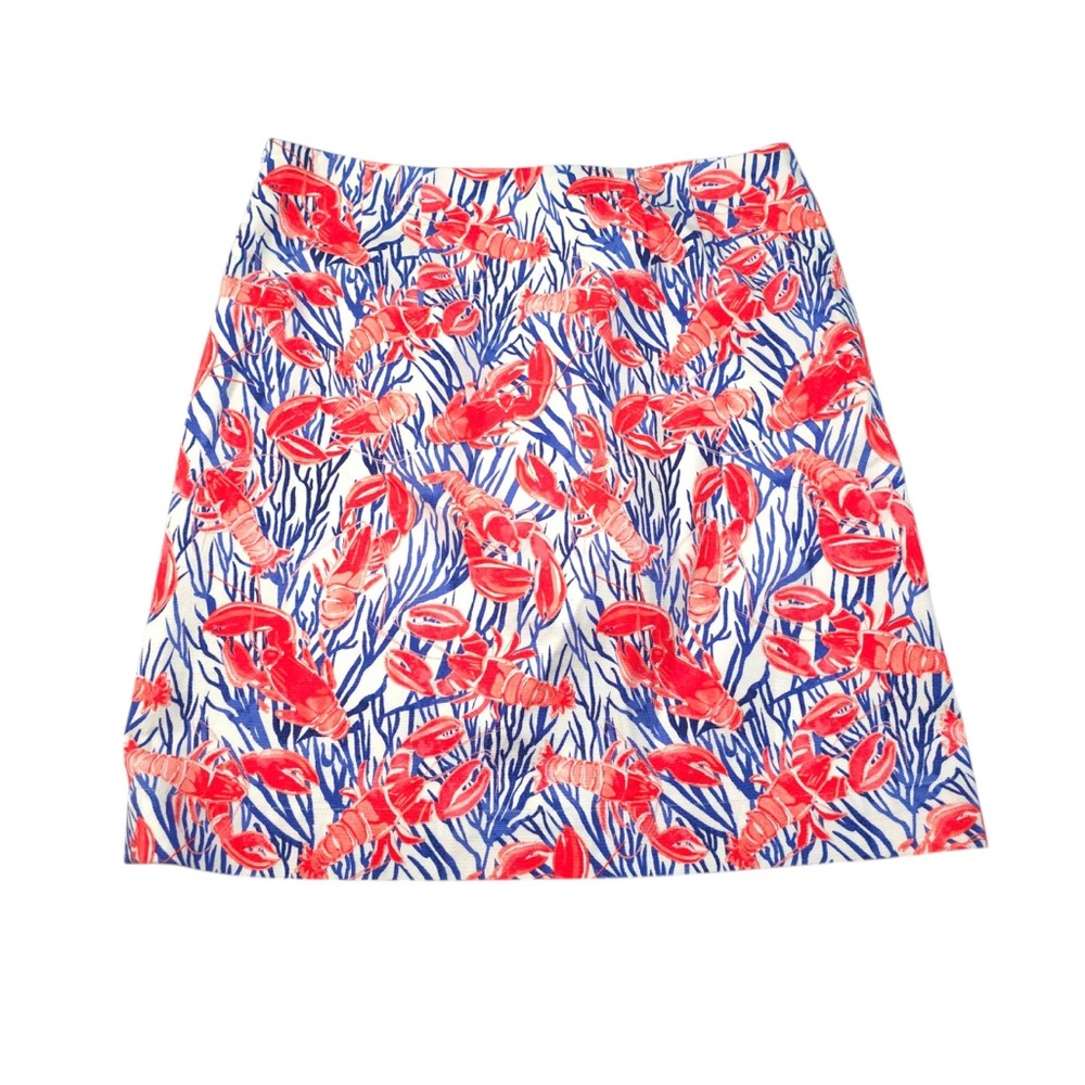 New Talbots Red and Blue Lobster Skirt size 4